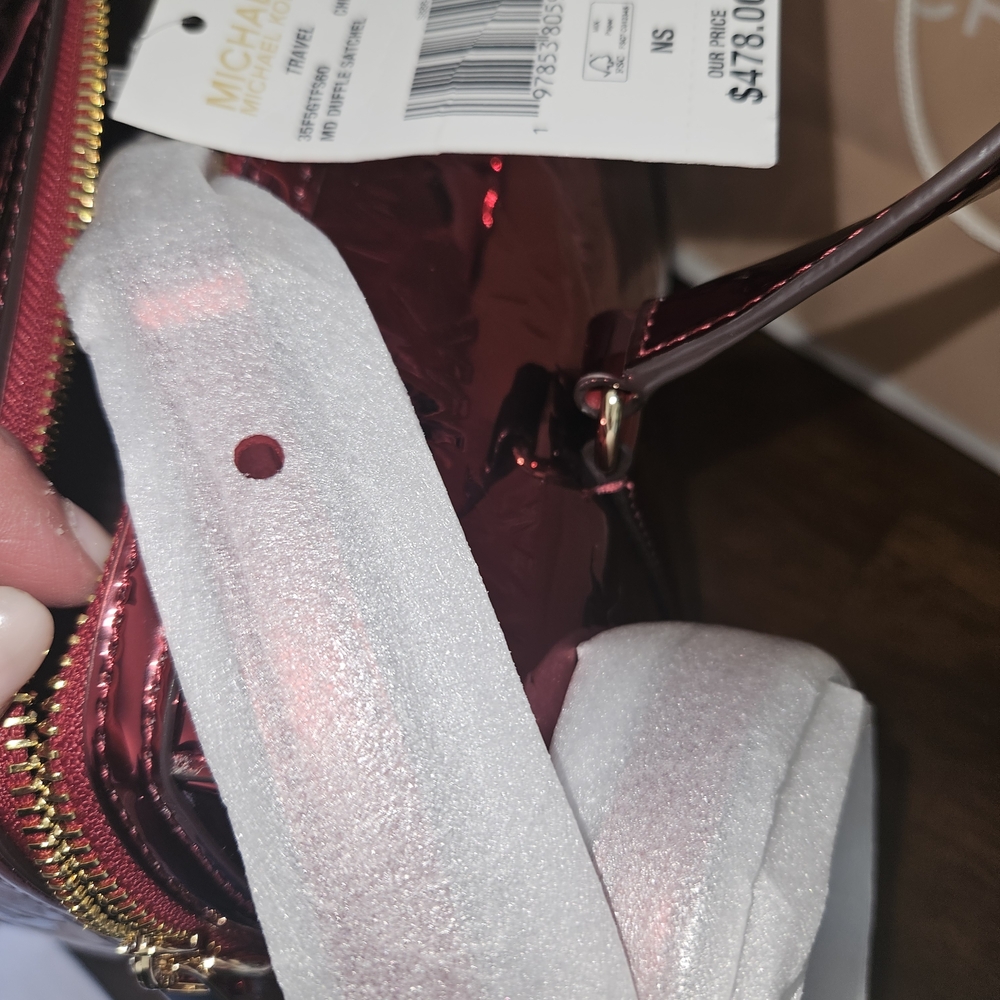Michael Kors Metallic Rose Pink MK-Embossed Satchel - Picture 11 of 13